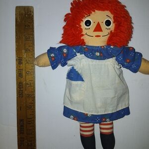 Classic Rag Doll with Red Hair and Blue Dress